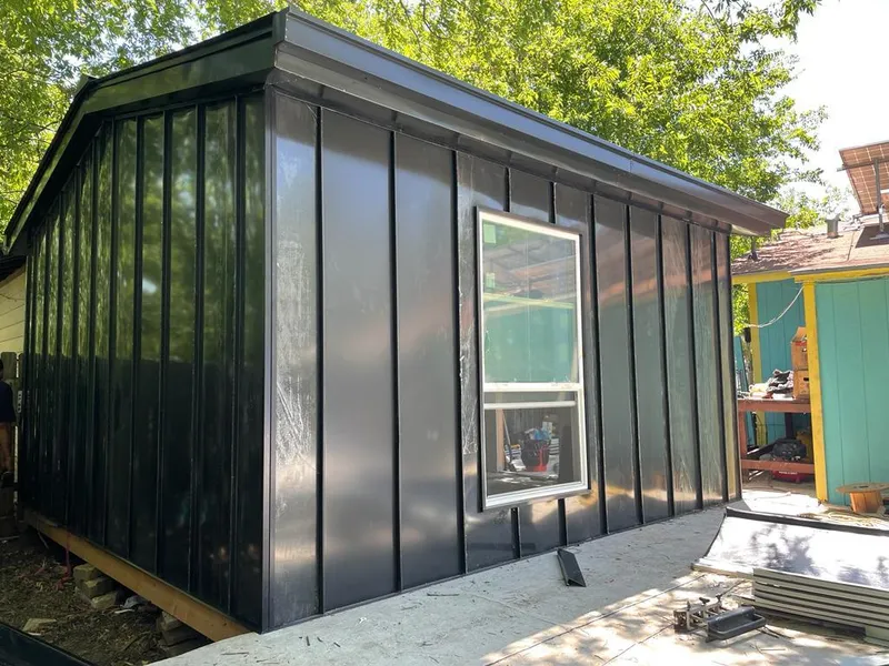 Black standing seam metal wall panels for Metal Roof Installation in Tucson Estates